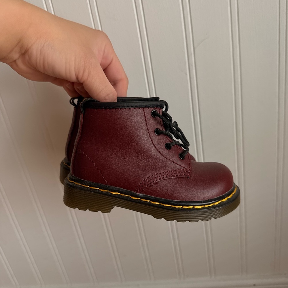 Dr. Martens Kids Boots in Burgundy and Black